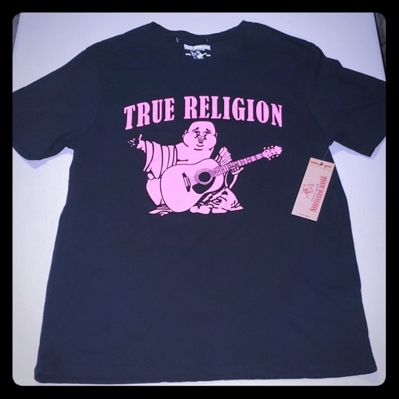black and pink true religion shirt